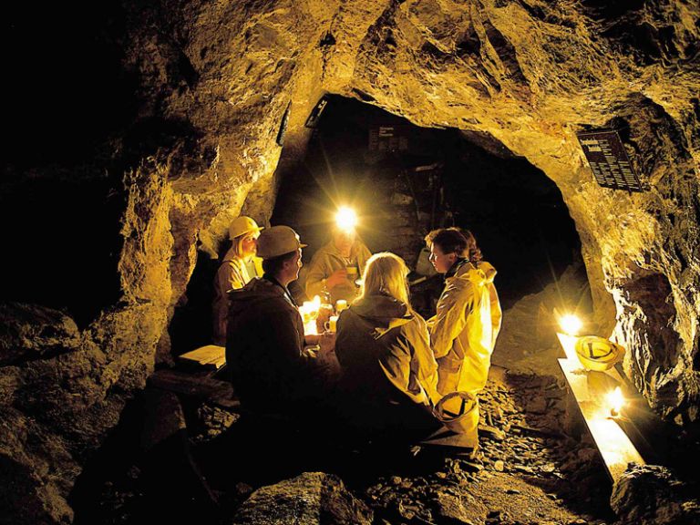 Stollen im Silberbergwerk Bromriesen in Schladming