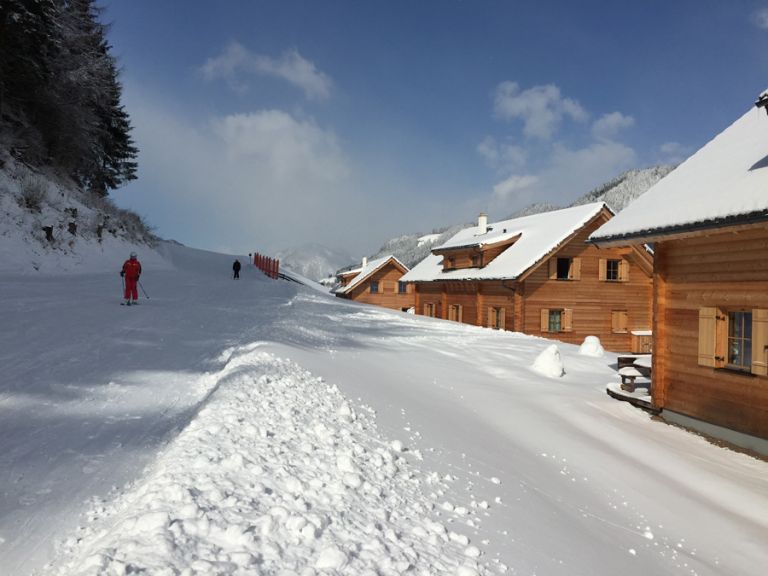 Von der Hütte auf die Piste in Schladming